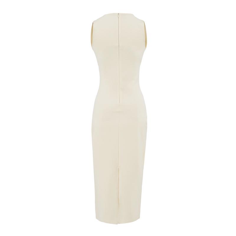 High-End Retro Slim-Fitting Sleeveless U-Neck Vest Dress