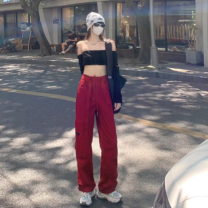 

Women s Plus Size Spring/Autumn Work Pants - Spicy Girl Collection, Loose Fit, Casual Cuffed Sports Style. 2XL