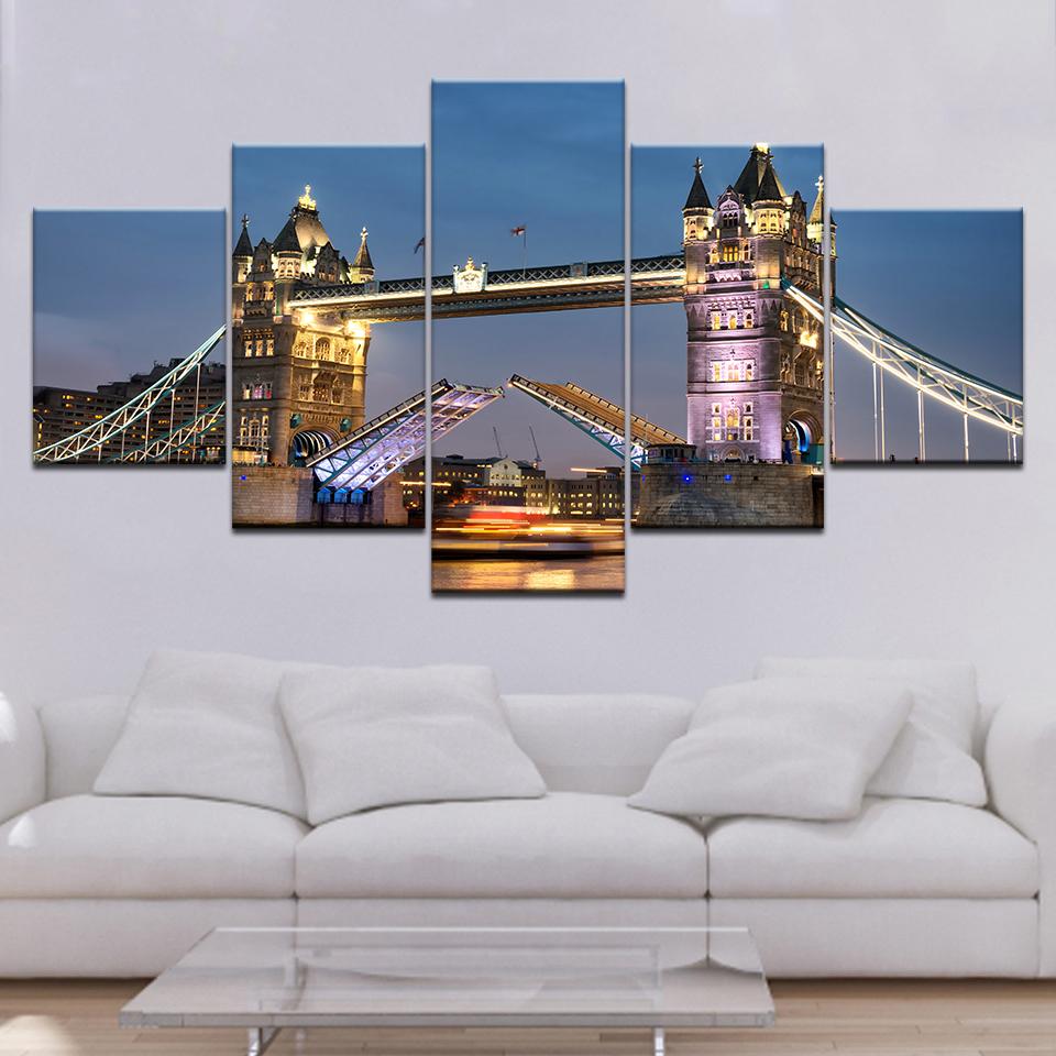 London Bridge Wallpaper 5 Piece Wallpapers Modern Modular Poster Art Canvas Painting for Living Room Home Decor