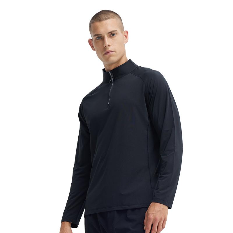 Herren Halbzip Langarm Laufshirt Schnelltrocknend Enganliegendes Trainingsshirt für das Fitnessstudio