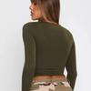 T-shirt Y2K Printemps et Automne T-shirts Décontractés pour Femmes T-shirt à Manches Longues T-shirt Uni Slim Pull T-shirt Haut Bas pour Femmes Blusas 29879