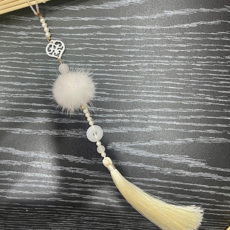 Vintage Chinese Hanfu Pendant Traditional Tassels Waist Pendant Imitation Jade Fashionable Jewelry for Celebrations