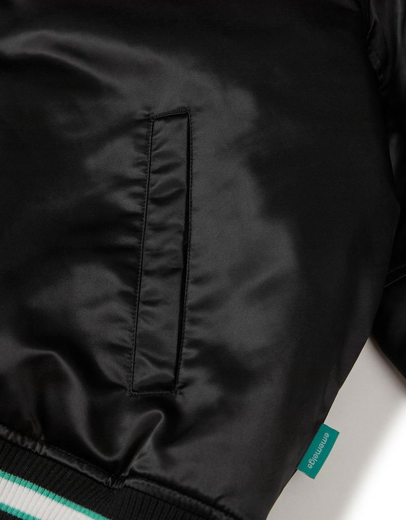 Mmlg [Mmlg] Cpc Satin Varsity Jacket (Black)