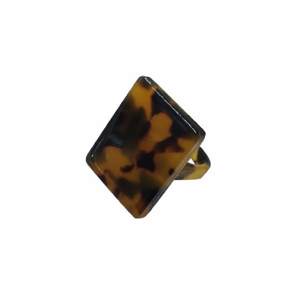 Ladies Elegant Big Geometric Tortoiseshell Fashion Jewelry Resin Rings Leopard Pattern Finger Rings