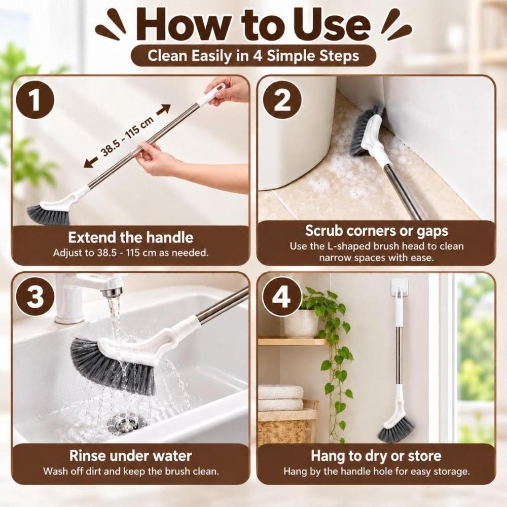 Narrow Head Crevice Cleaning Brush Long Handle Gap Cleaning Brush  for Home Kitchen Toilet Shower