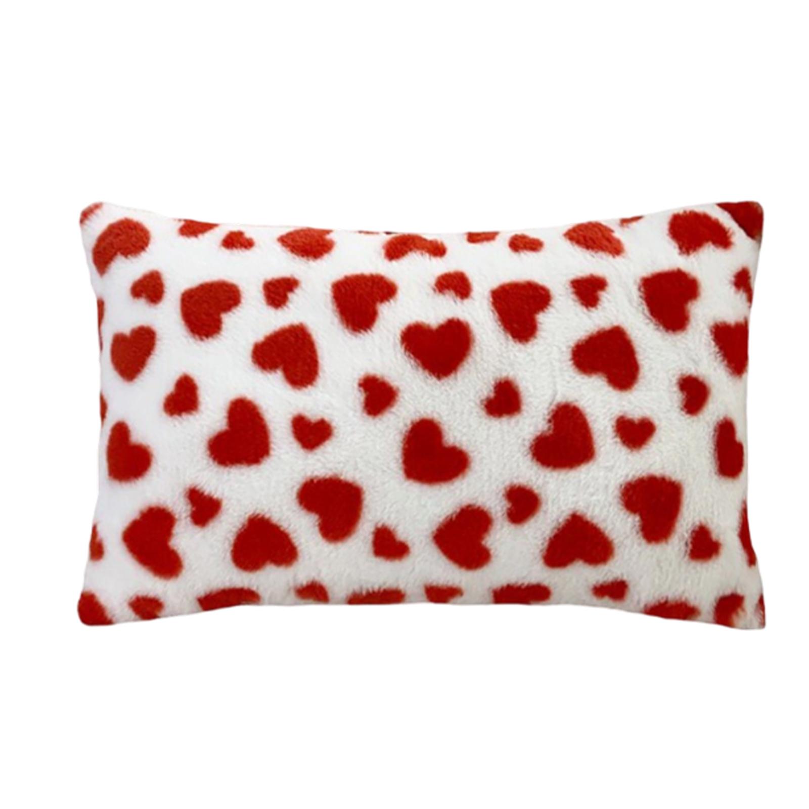 Heart-Patterned Leopard Print Pillowcase Multi-Colored Plush Texture Suitable For Living Room And Bedroom One Size красный 870₽