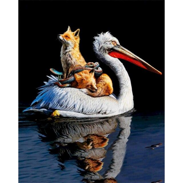 40x50cm Diy Framed Painting By Numbers For Adults Animals Diy