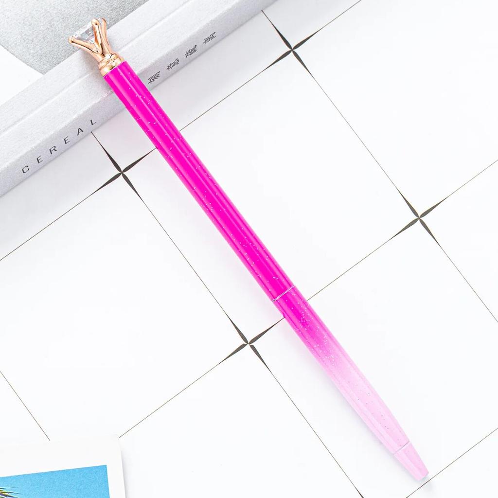 Spinning Ballpoint Pen Roller School Office Supplies Wedding Stationery Crystal Diamond Metal Rose Gold Luxury