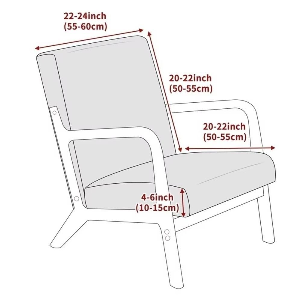 Jacquard Wooden Arm Chair Cover Zipper Seat Slipcover Single Sofa Cover  For Household Hotel