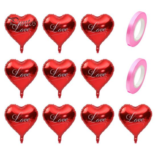 

10 шт. воздушных шаров в форме сердца, 18 дюймов, алюминиевая фольга, воздушные шары в форме сердца, декор на День святого Валентина, воздушные шары для украшения свадьбы, помолвки, вечеринки F
