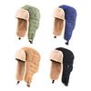 Lei Feng Hat Thickened Inner Lining Solid Color Buckle Closure Versatile Tarp Hat with Ear Protection Daily Clothing