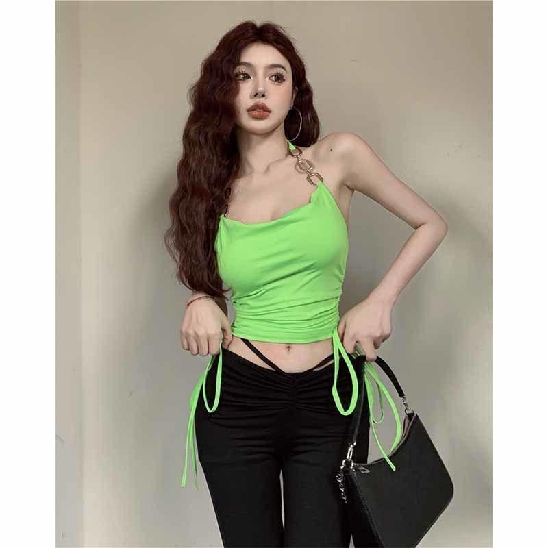 Trendy Women's Sexy Halter Crop Top Vest - High Waist, Dual Layer Summer Style