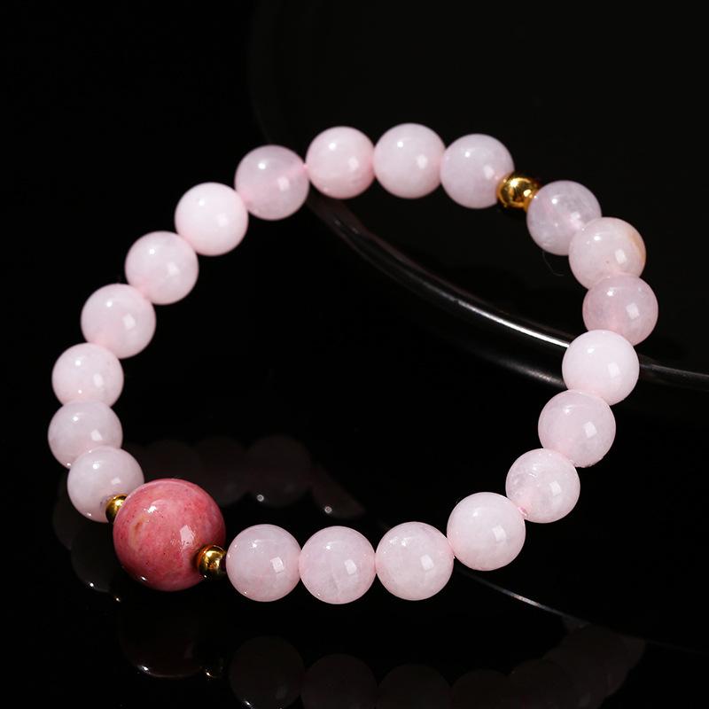 Rhodochrosite Bracelet Pink Gemstone Beads Stretch Bracelet for Women Healing Crystal Jewelry