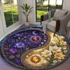 1pc Luxe Botanical Yin Yang Printed Chair Rug for Home Office Use, Living Room Kitchen Game Room Round Carpet