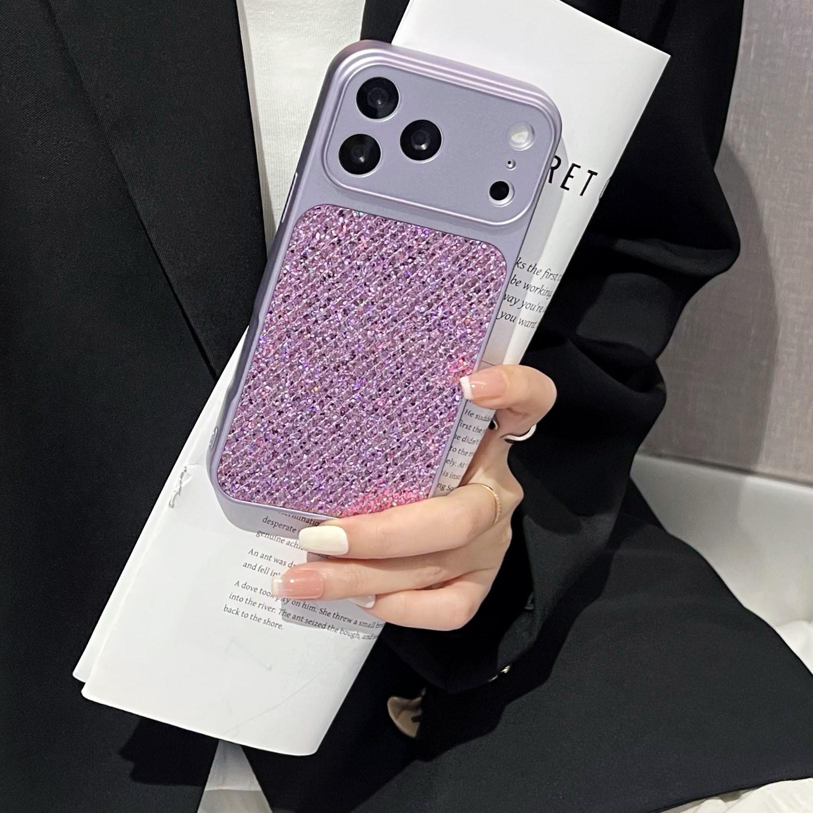 

iPhone 17 Pro Max Glitter Protective Case - Large Window, Drop-proof, Compatible with Apple 16 15 PLUS фиолетовый