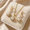 Dainty Zircon Jewelry Sets Elegant Necklace Earrings Sets Imitation Pearl Jewelry Sets  Anniversary