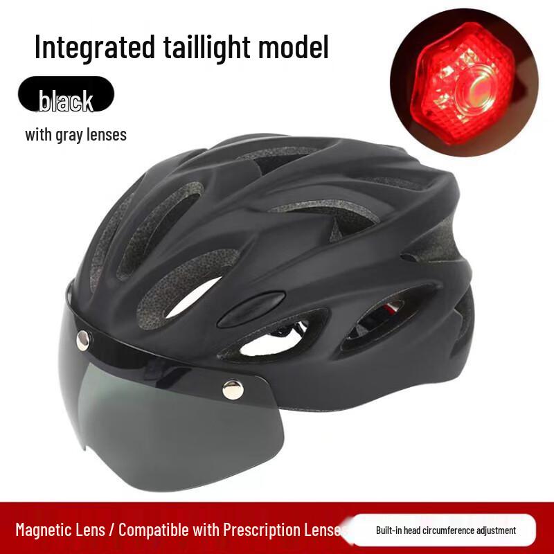

Lishi Matte Magnetic Visor Bicycle Helmet with Light One Size