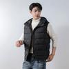 Men's fleece solid color men's hooded hooded vest seamless fabric down jacket vest jacket