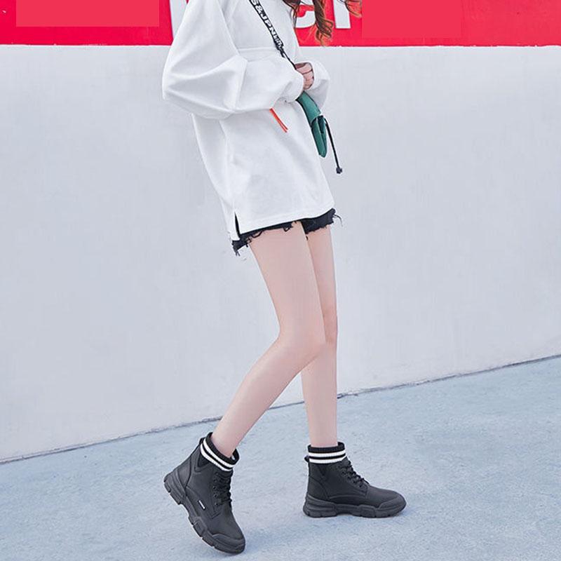 Černé boty Dámské boty Boty Univerzální Britský styl Kotníkové boty