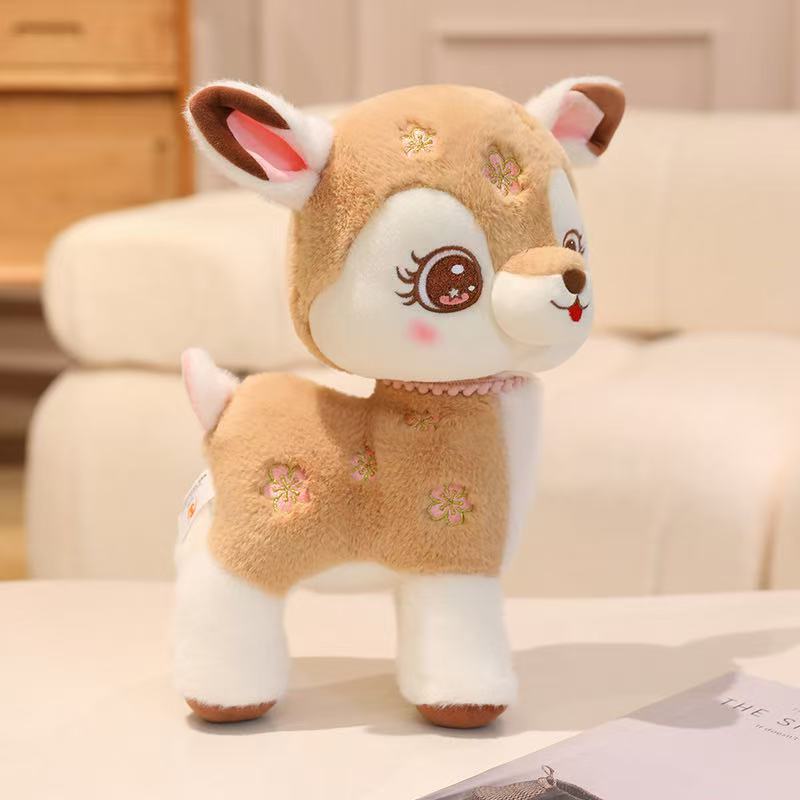 Muñeco de Ciervo Sika de 15/25/33 cm Juguete de Peluche Relleno Muñeco Hecho a Mano Dibujos Animados Anime Almohada Linda Regalo de Cumpleaños para Niños Muñeco Divertido