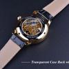 Forsining Men's Fashion Retro Hollow Through Bottom Mechanical Manual Mechanical Watch