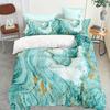 Green Color Duvet Cover Retro Watercolor Marble Bedding Set and Pillowcases Elegant Guest Room Decor