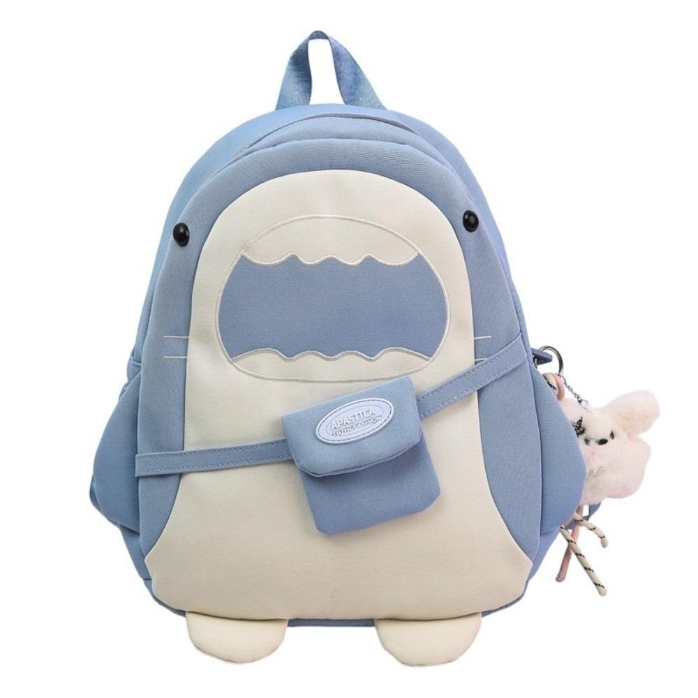 Large Capacity Cartoon Backpack Versatile Creative Student Backpack Simple Design Lightweight Shark Backpack Student Life