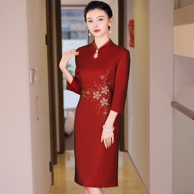 Elegantes Sommer-Qipao-Kleid 2023 für die Brautmutter