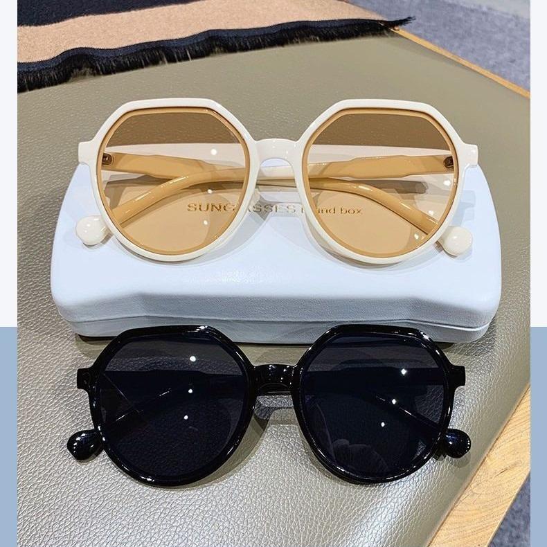 Trend Round Sunglasses Milk Tea White Sunglasses Glasses 7758 With
