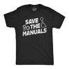 Herren Save The Manuals T-Shirt Lustiger Auto-Typ Mechaniker Grafik Garage Racing Tee