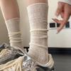 Summer Thin Solid-color Hollowed-out Pile Socks Lace Calf Socks To Slim Legs, Retro Style Sexy Socks