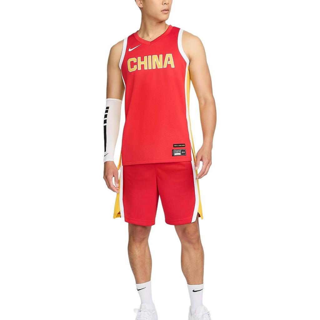 Nike China Women's Basketball Team Olympic Collection Basketball Jersey Men's Comet Red/Travel Yellow FQ0373-637