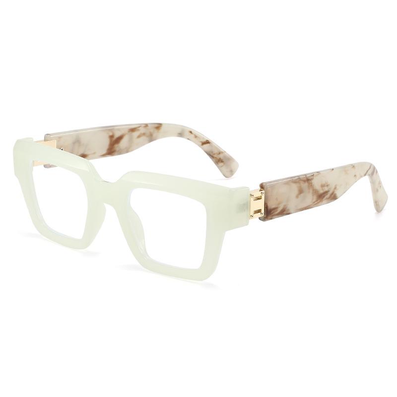 Stylish Anti-Blue Light Square Frame Reading Glasses - Color Block Trend, Versatile and Fashionable Design