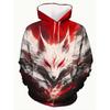 Men's 3D Dragon Phoenix Yin Yang Celestial Printed Hoodie - Long Sleeve Casual Hoodie with Drawstring Pocket