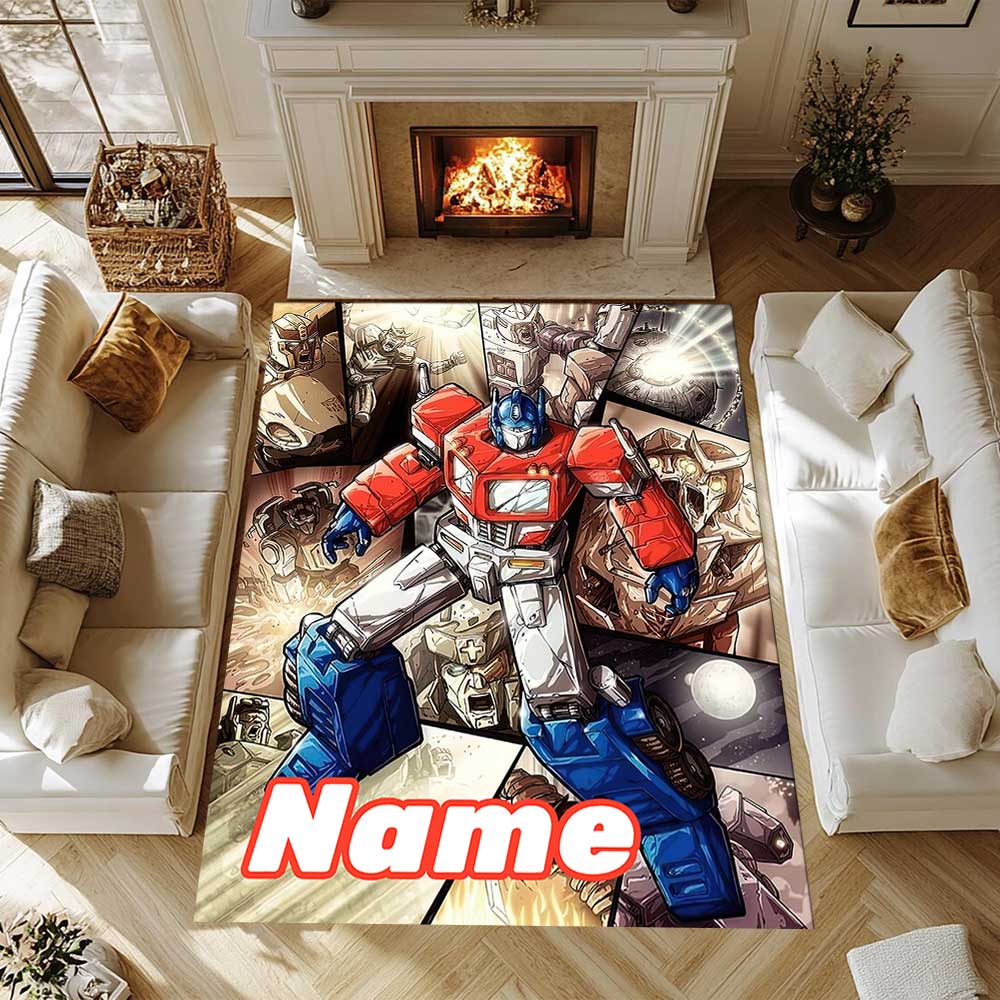 Transformers-Fans (8) Personalisieren Sie Ihren Namens-Teppich, Ihr Bürostuhl-Kissen, Ihr Geschenk für Schlafzimmer und Wohnzimmer zu Hause.