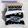 City Football Club Printed Pattern Duvet Cover Set – Includes 1 Duvet Cover and 2 Matching Pillowcases Bedroom Decor Christmas Gifts