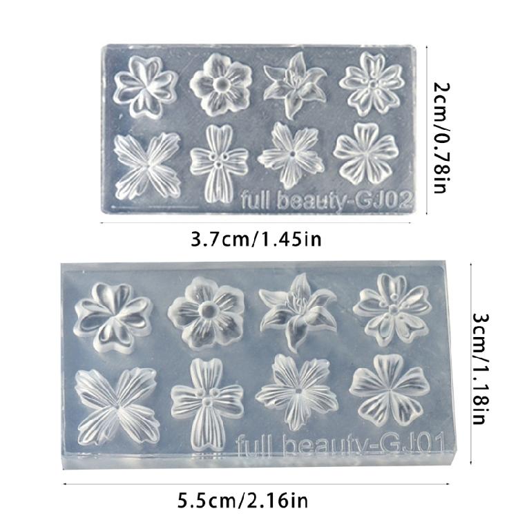 Silikon Nail Art Dekorationen Form DIY Nail Art Werkzeuge 3D Blume Epoxidharz Form für Ohrringe Anhänger Schmuckherstellung