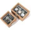 Large-Capacity Wooden Watch Display Box with Glass Lid