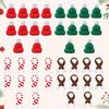 Cute Christmas Decoration DIY Mini Christmas Knitted Hat Plush Yarn Finger Cap Mini Red Christmas Santa Claus Hat Home Decor