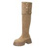 Small over-the-knee boots for women 2025 autumn and winter new temperament French retro fashion thick heel high elastic boots for women