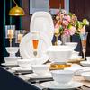 Bone China Pure White Underglaze Bowl & Plate Set - Household Porcelain Tableware, Gift Boxed