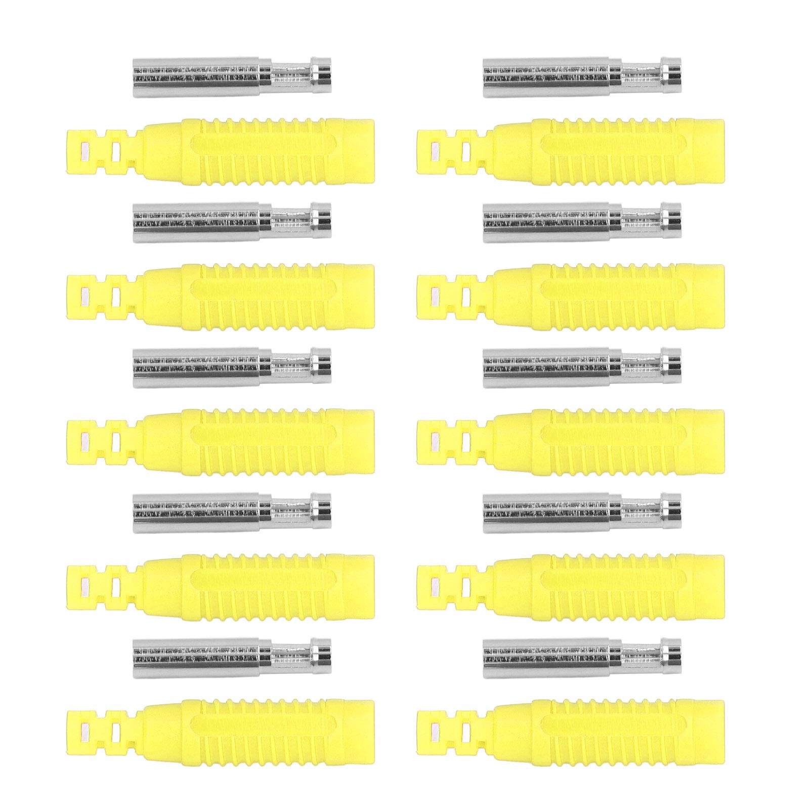 

10 Set Banana Female Socket Brass PA Jack Connector Insulation Tube Press Fit Adapter J.10031Yellow жовтий