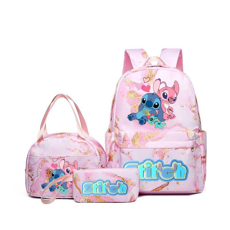 Student Schoolbag Three-Piece Wear-Resistant Breathable Large-Capacity Backpack, Youth Travel Backpack, Computer Bag Three piece set