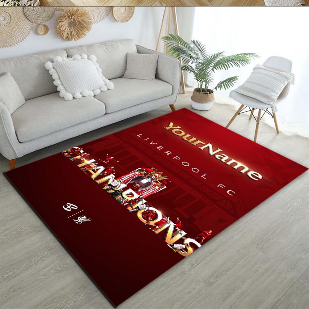 Liverpool Customize Your Name Floor Rug Office Rug Design for Bedrooms Hallway Living Rooms Balcony Antislip Carpet Anime Office Decor