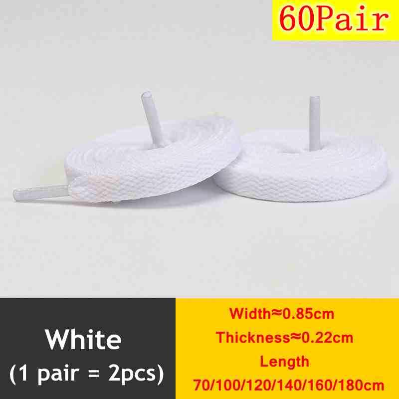 1 Pair New Black White Shoe Laces / AF1 Shoelaces Flat Thicken Weave Craft Off High-top Sneaker Shoelace Accessories 25 Colors