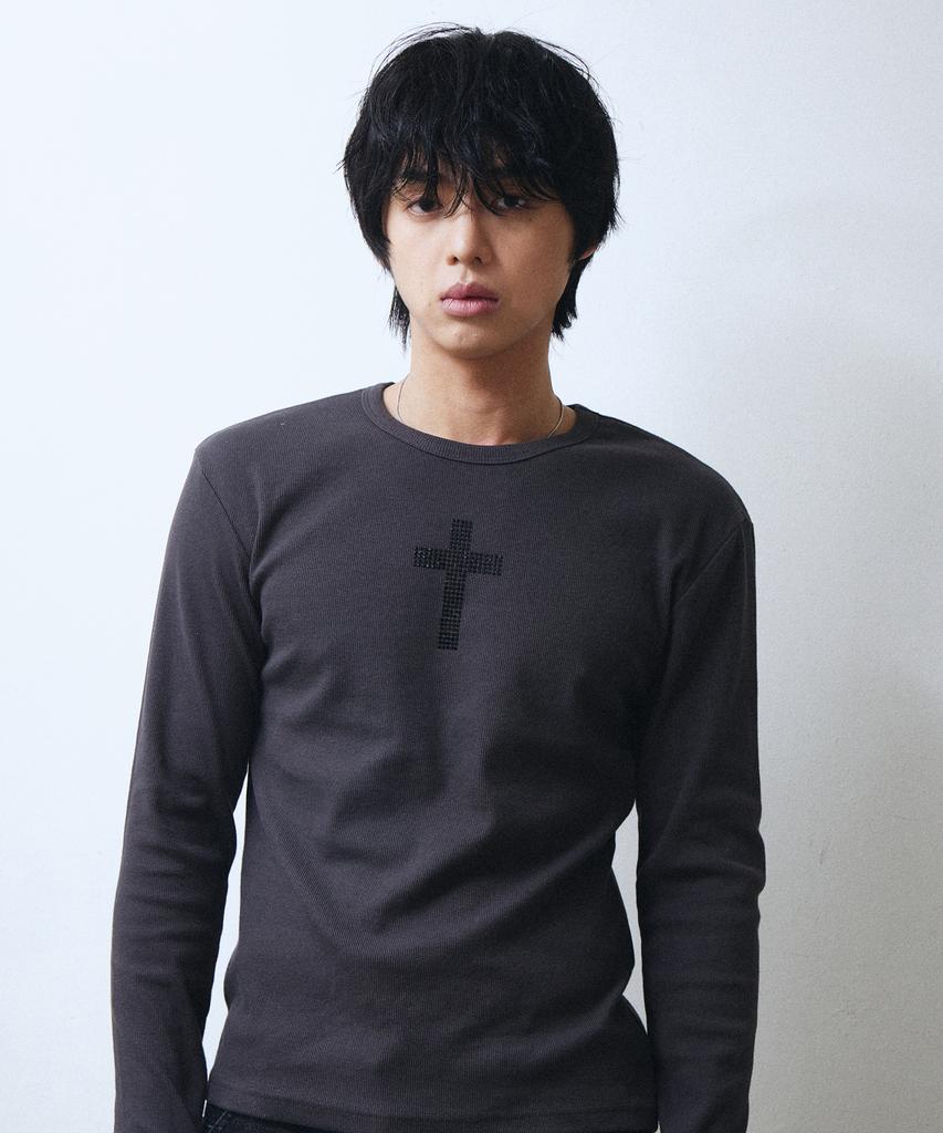 Lekim Cubic Cross Long Sleeve (Charcoal)