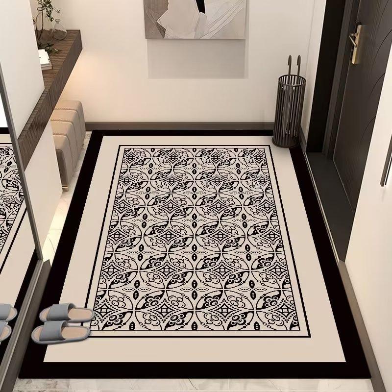 European Classical Entrance Carpet Square Foyer Entrance Floor Mat Floor Mat Bathroom Absorbent and Dirt Resistant Floor Mat
