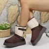 Large Size Thick Snow Boots for Women, Warm In Autumn and Winter, Retro One-pedal Cotton Boots for Women
