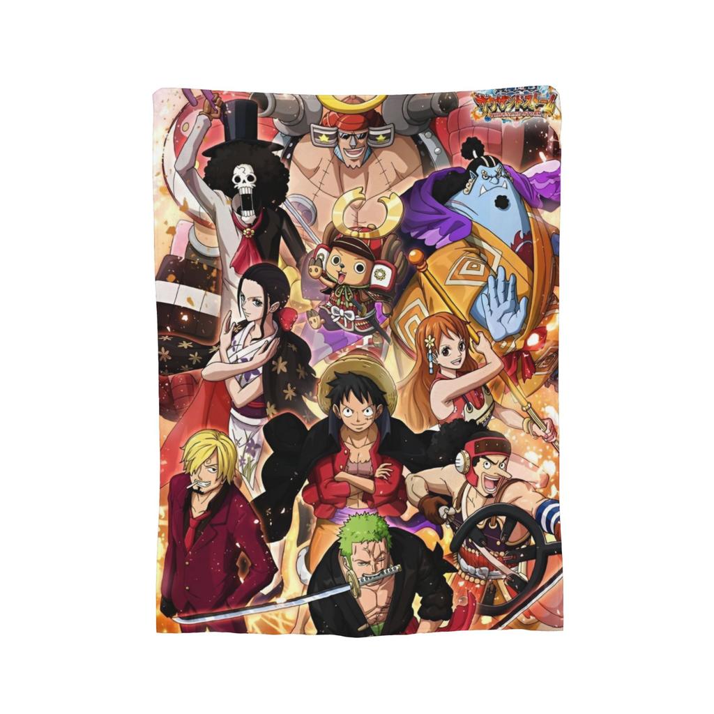 Luffy Anime  Fleece Throw Blankets Luffy  Blanket for Home Couch Super Soft Bedroom Quilt,