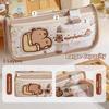 Durable Capybara Pen Bag Zipper Design Multilayer Stationery Bag Large Capacity Stationery Storing Bag School Office
